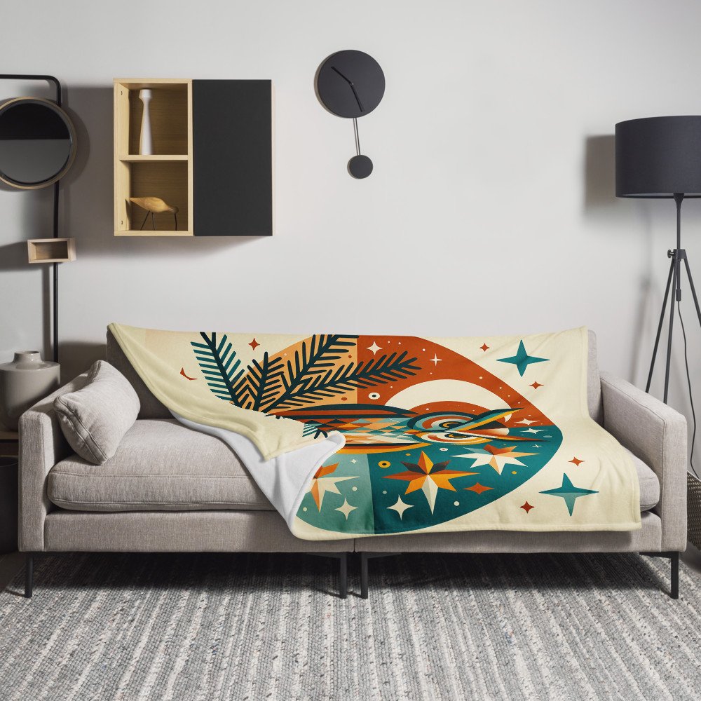 Geometric Owl Under Moon and Stars