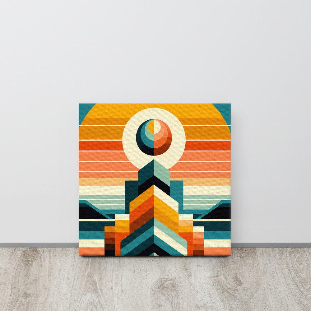 Geometric Sun and Chevron Tower