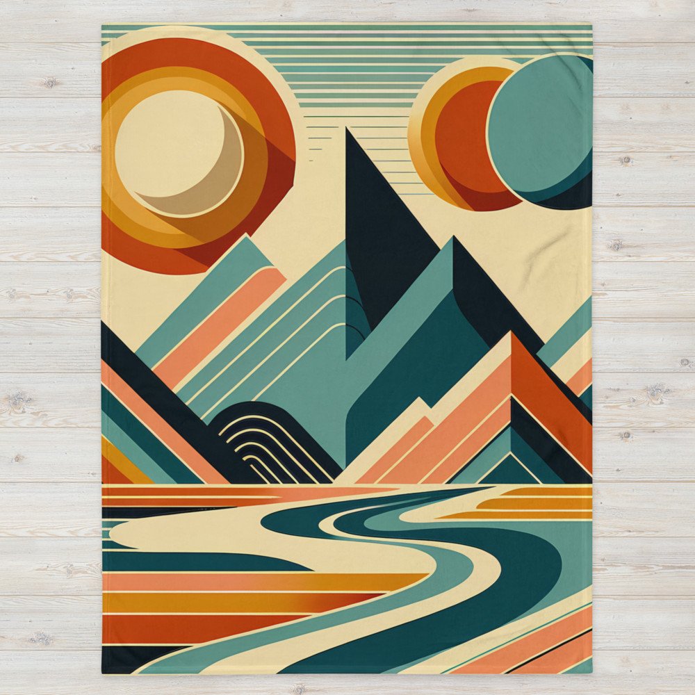 Geometric Mountains with Twin Suns and River