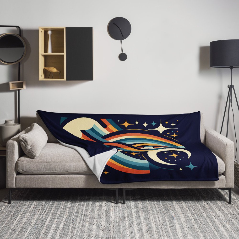 Retro Rocket Launch with Rainbow Trails