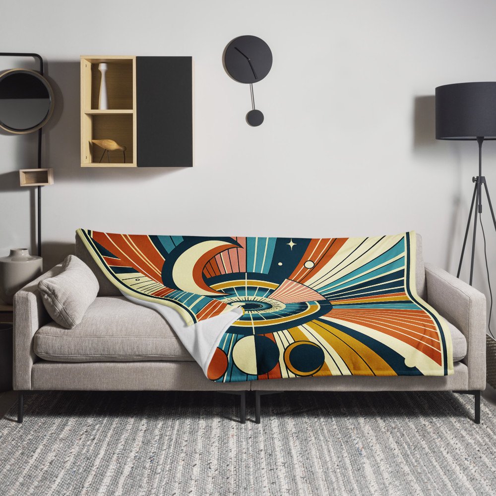 Geometric Eye with Crescent Moon Rays