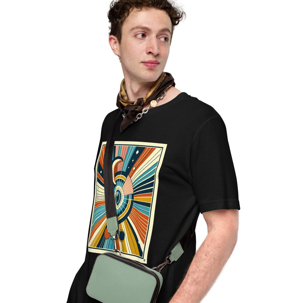 Geometric Eye with Crescent Moon Rays