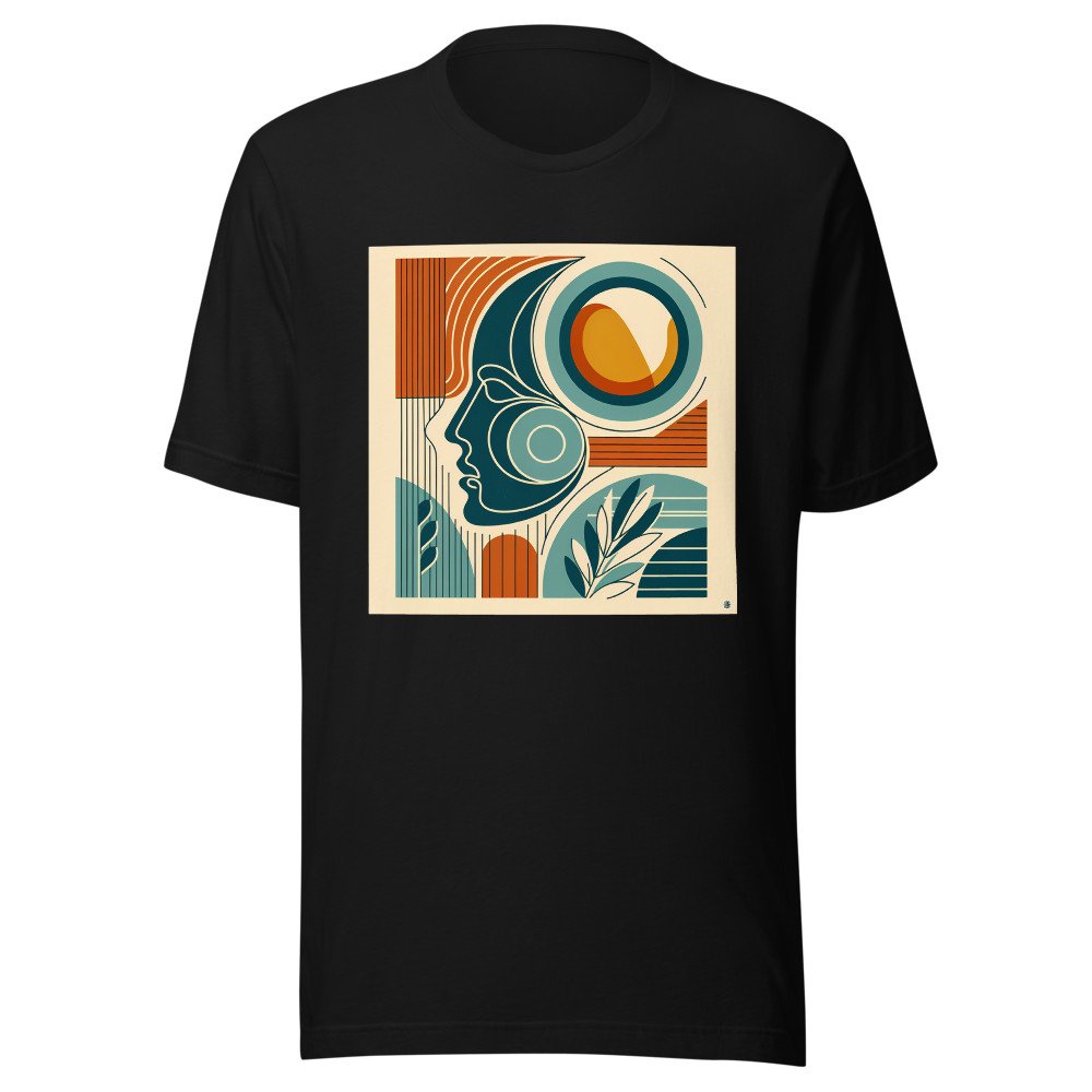 Abstract Line Face with Geometric Shapes