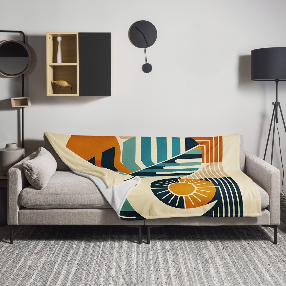 Abstract Monstera Leaf with Sun and Moon Shapes