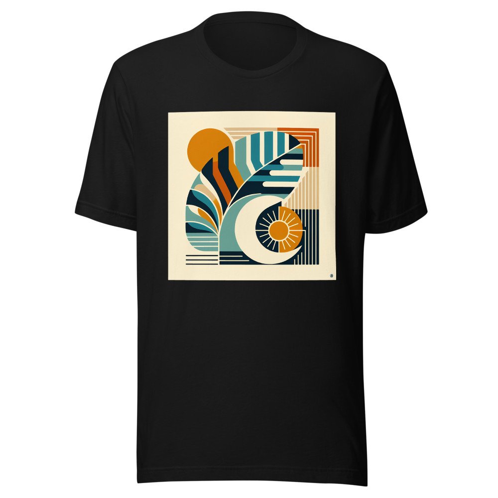 Abstract Monstera Leaf with Sun and Moon Shapes