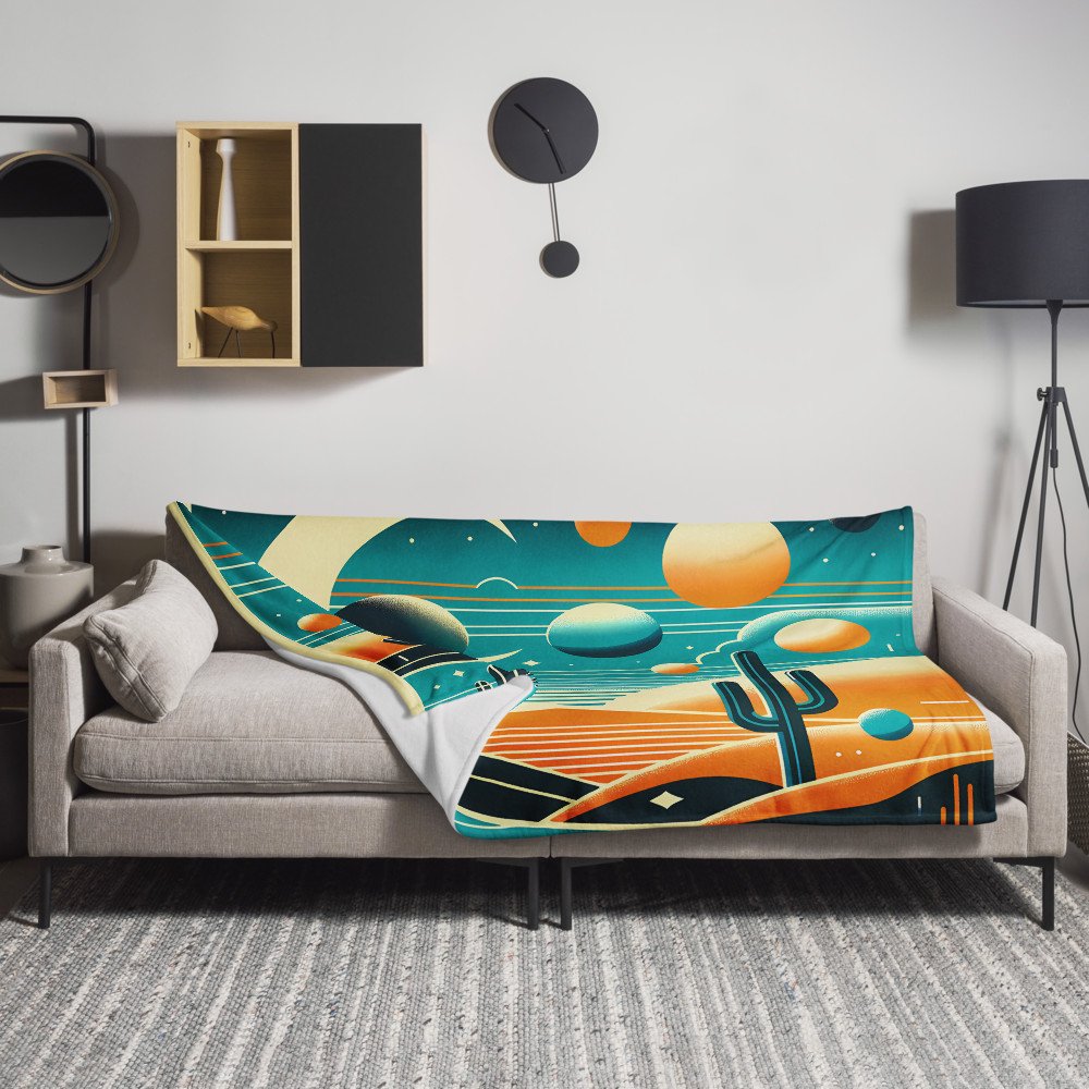 Geometric Desert Moon and Planets Gradient Scene