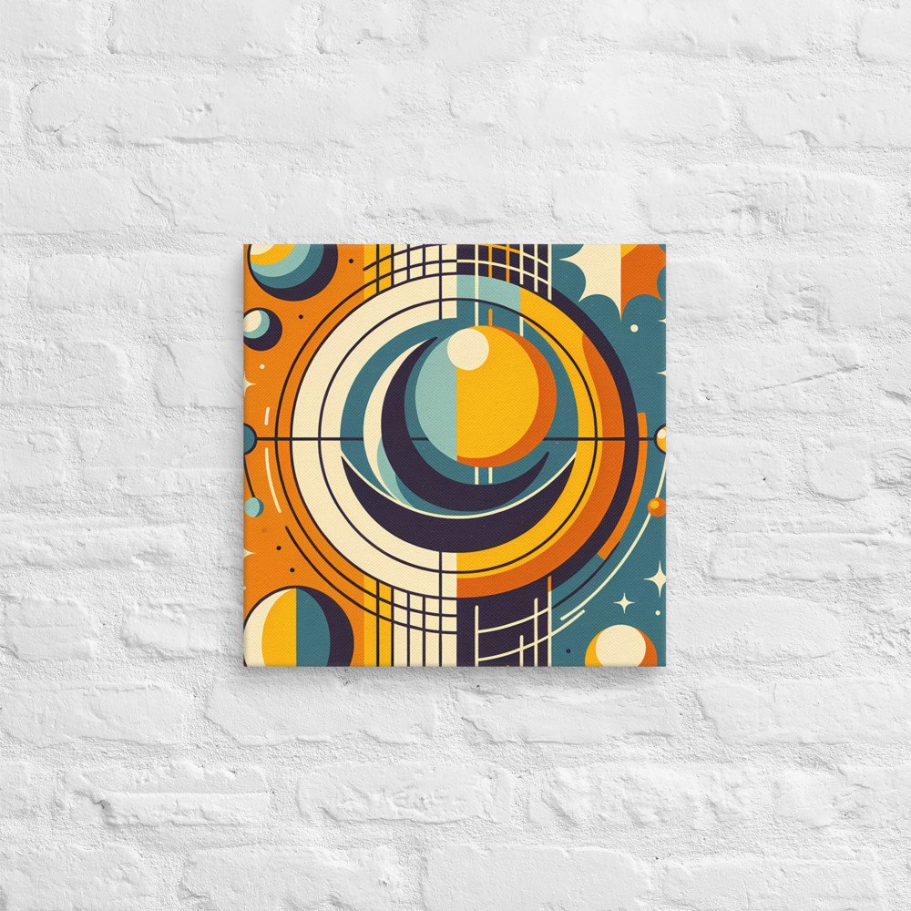 Geometric Sun and Moon Orbit Illustration