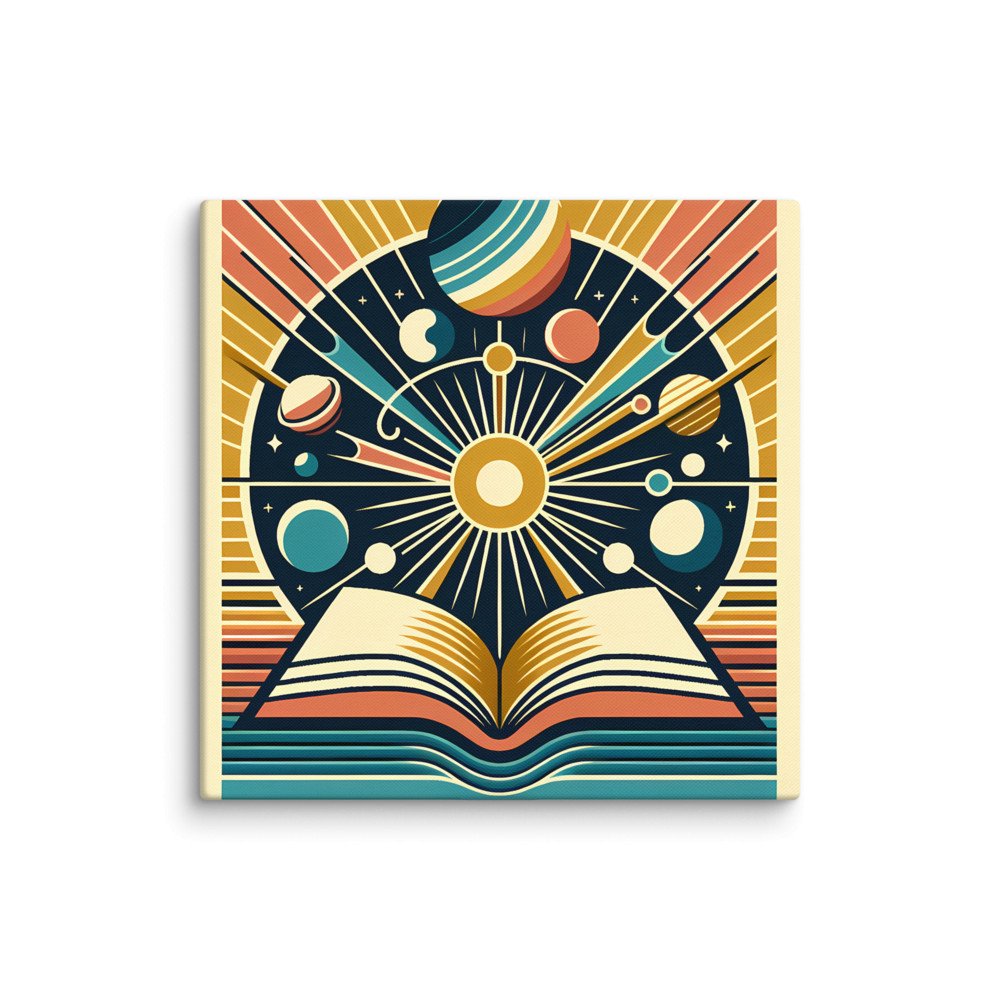 Retro Space Bookburst Illustration