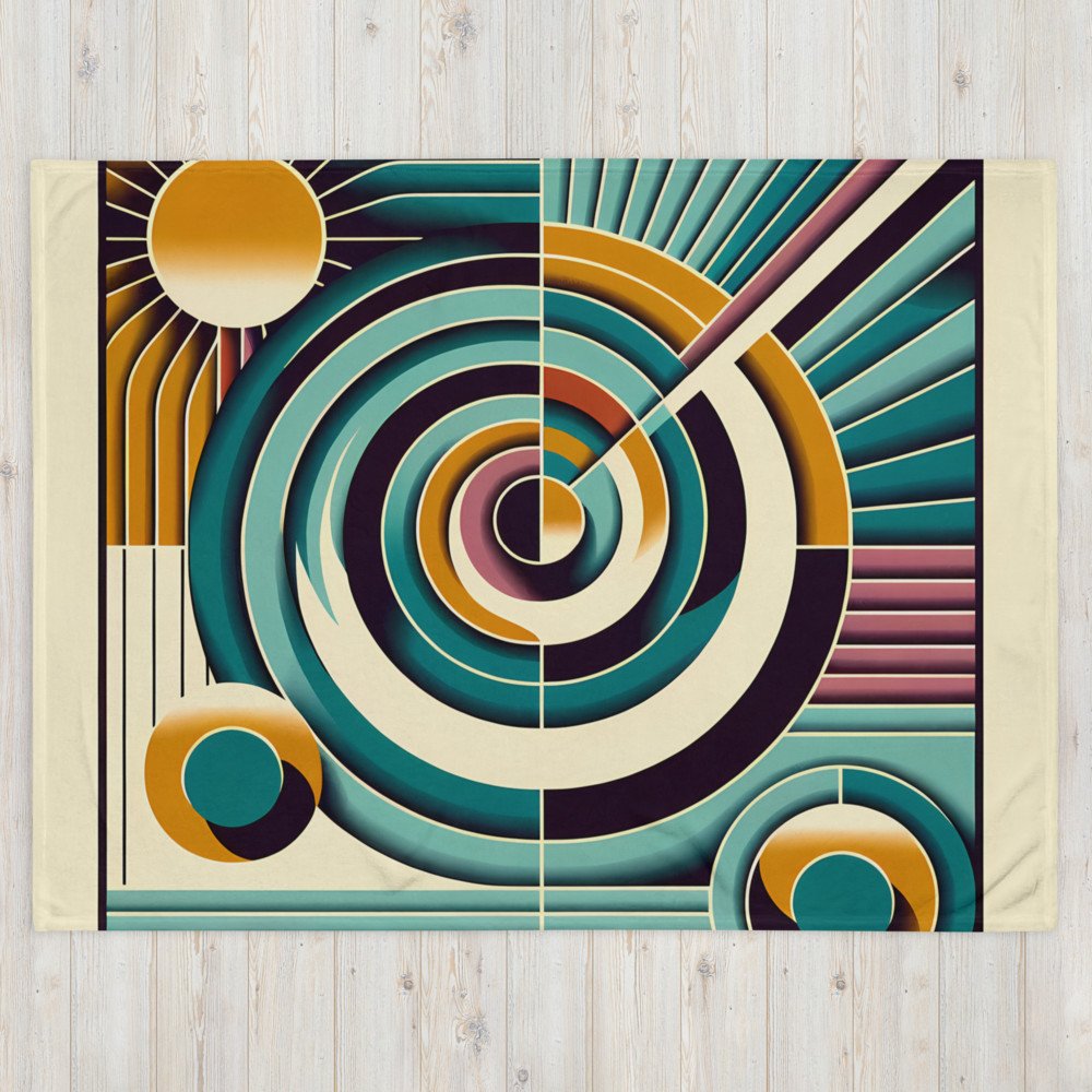 Retro Geometric Spiral Sunburst Abstract