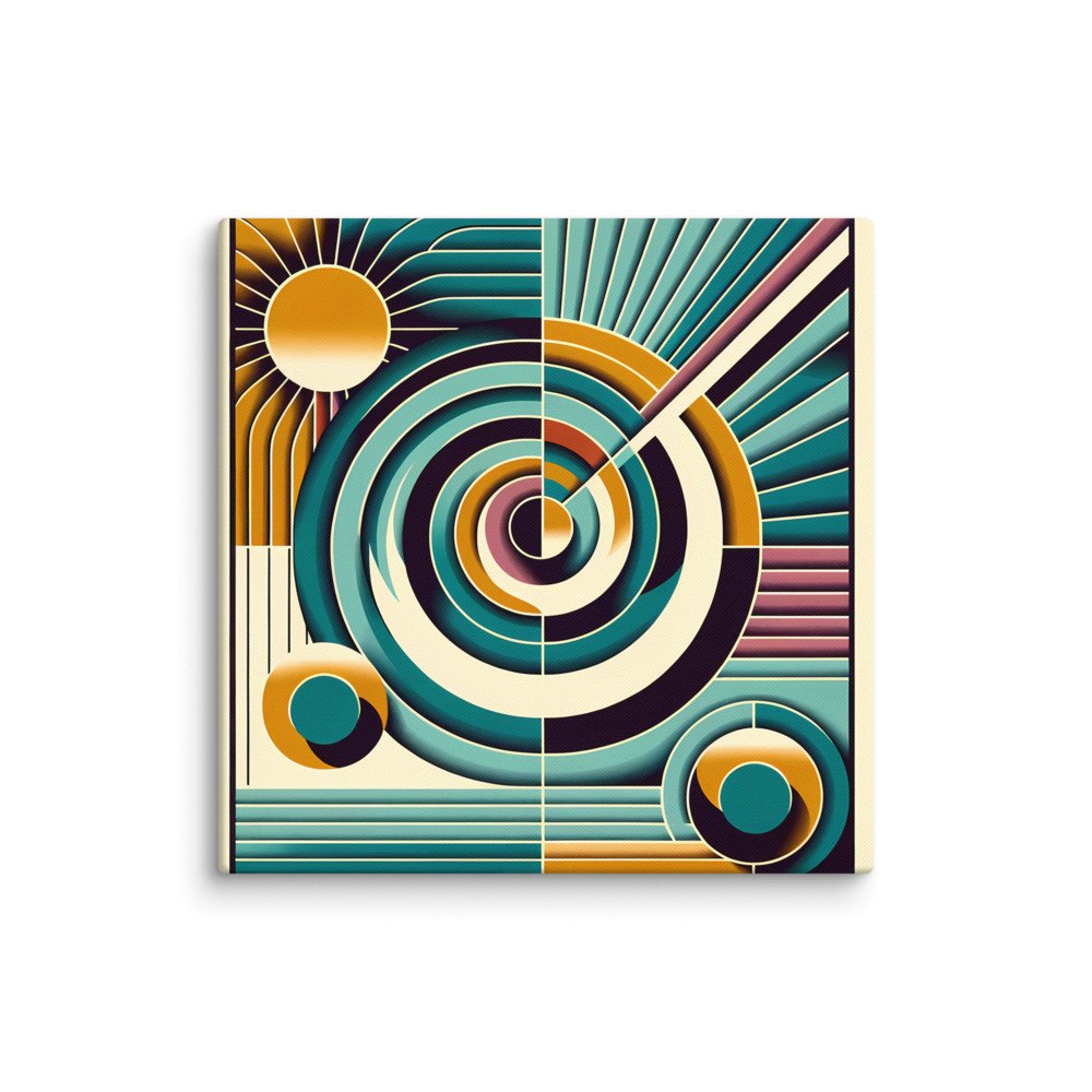 Retro Geometric Spiral Sunburst Abstract