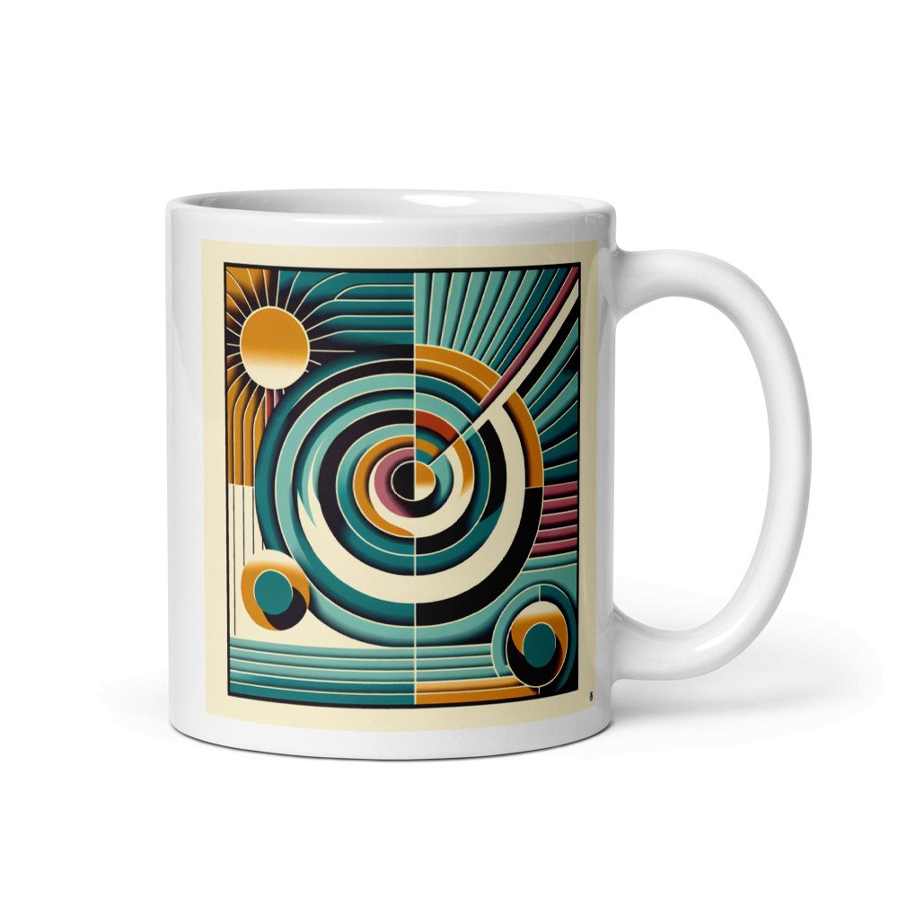 Retro Geometric Spiral Sunburst Abstract