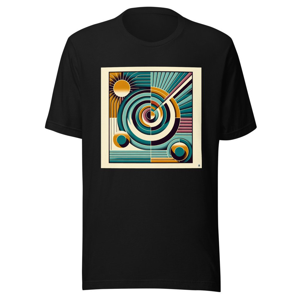 Retro Geometric Spiral Sunburst Abstract