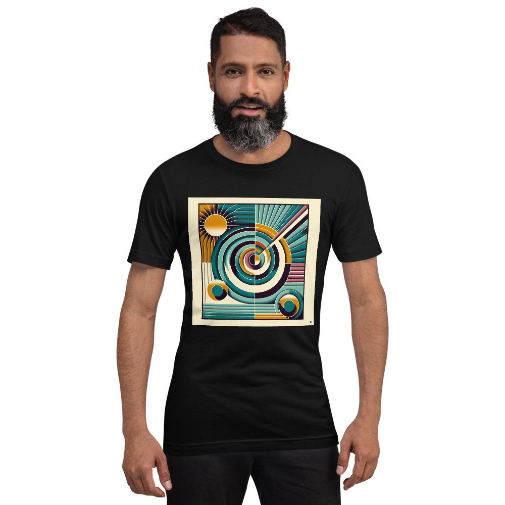 Retro Geometric Spiral Sunburst Abstract