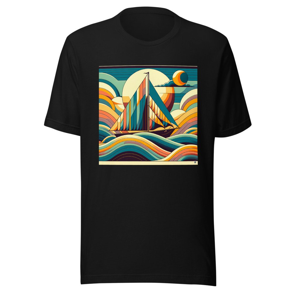 Geometric Sailboat in Retro Waves