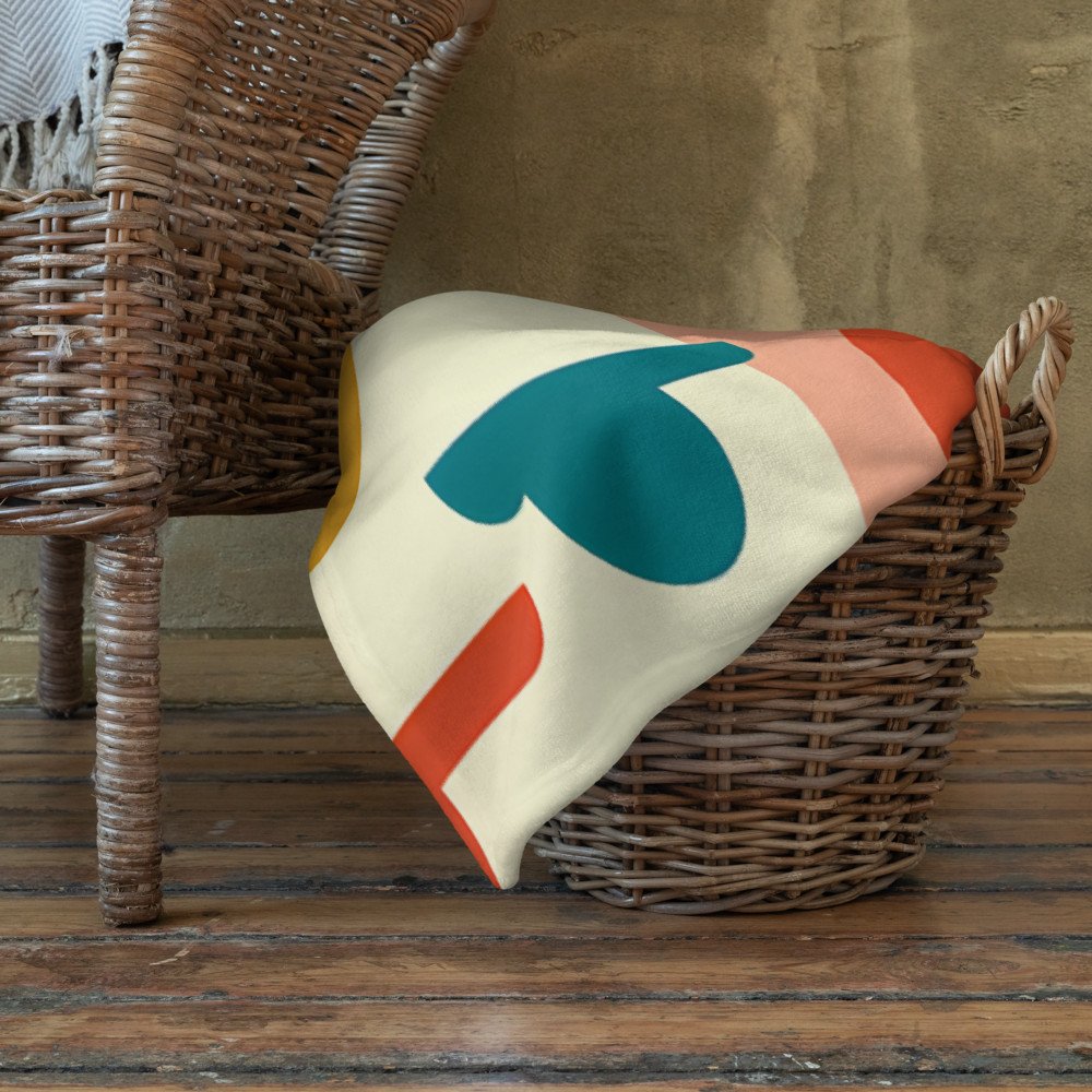 Mid Century Modern Geometric Living Room Abstract — Throw Blanket