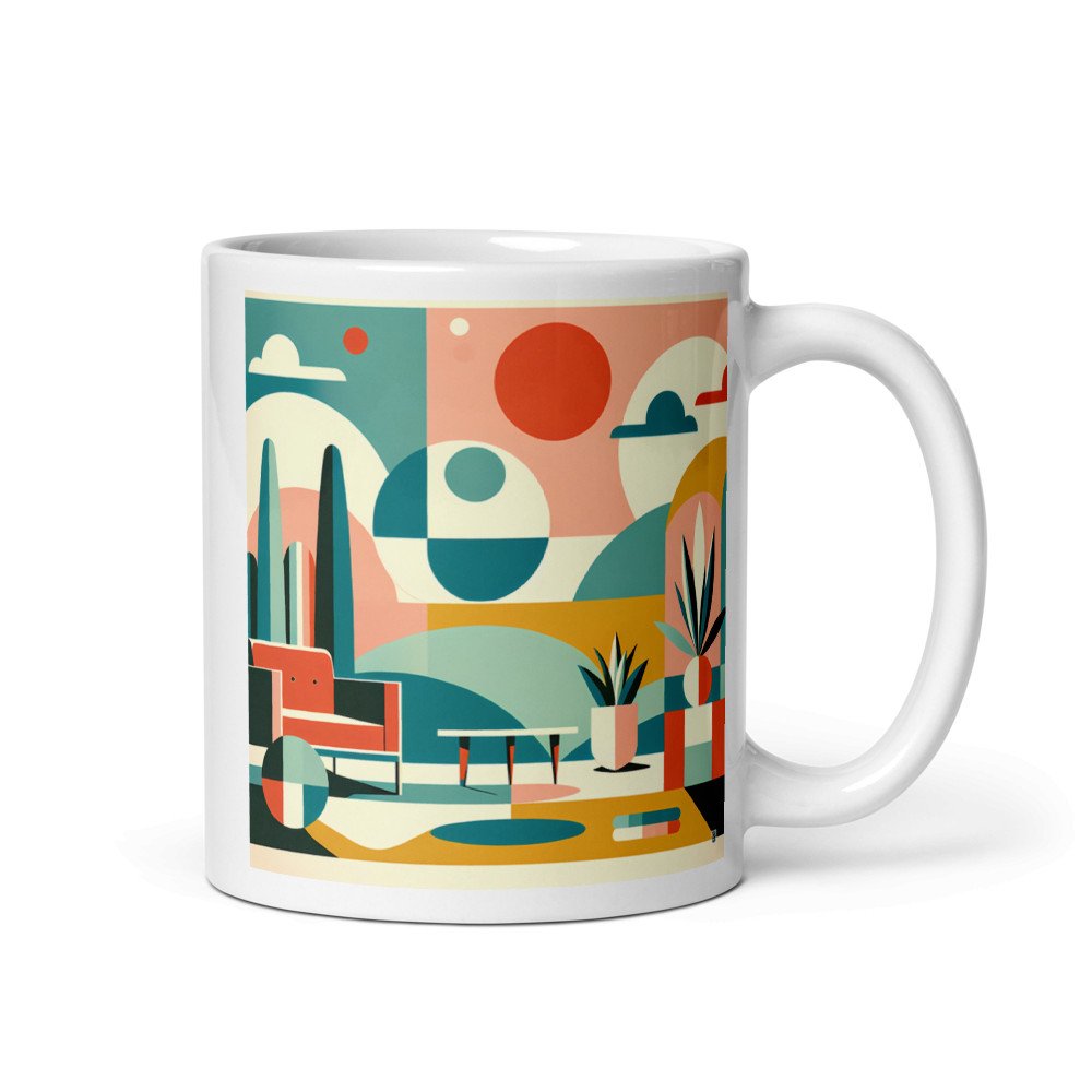 Mid Century Modern Geometric Living Room Abstract