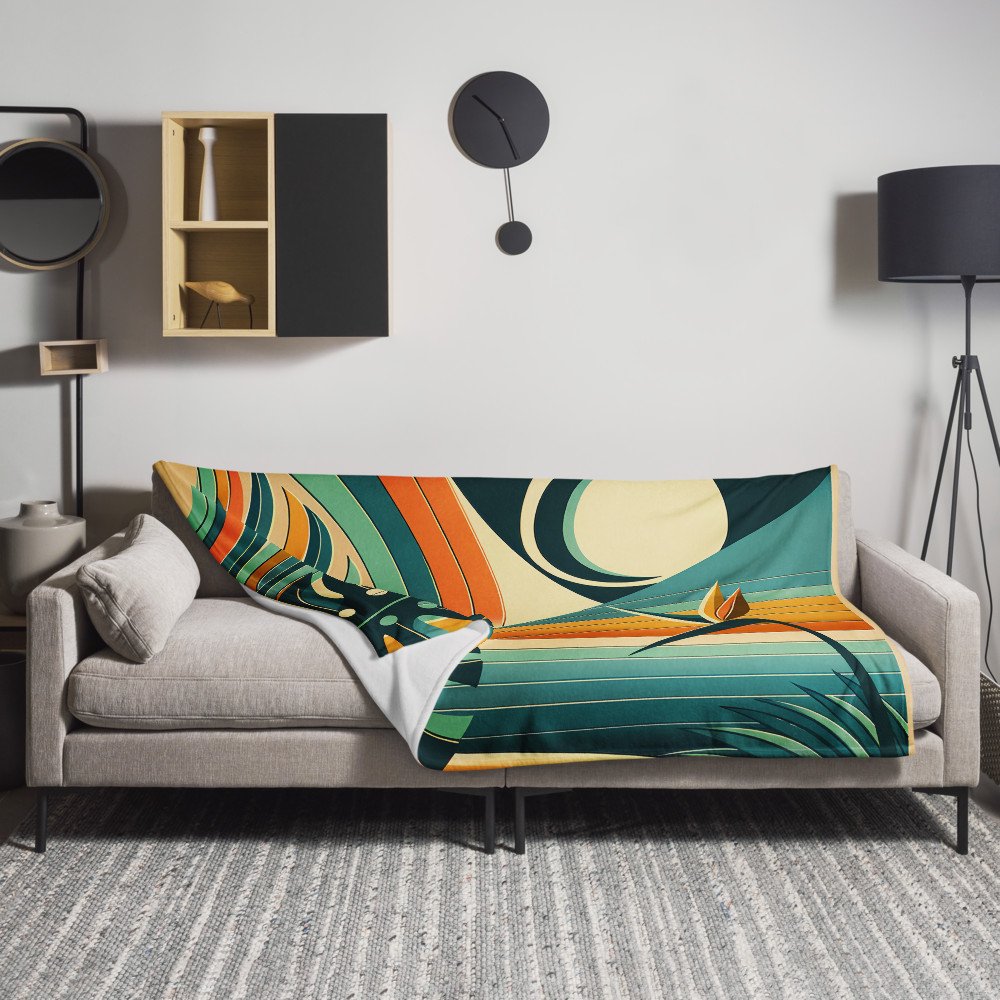 Abstract Tropical Leaves and Sun Geometric Landscape