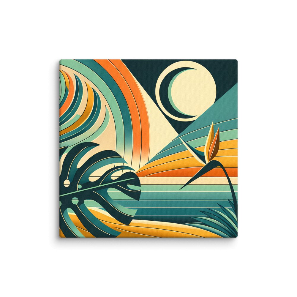 Abstract Tropical Leaves and Sun Geometric Landscape