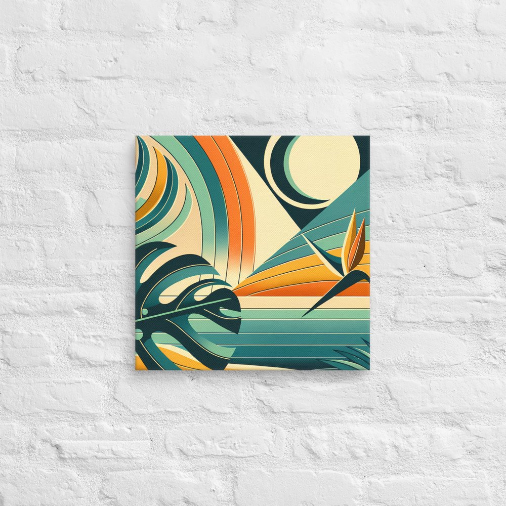 Abstract Tropical Leaves and Sun Geometric Landscape