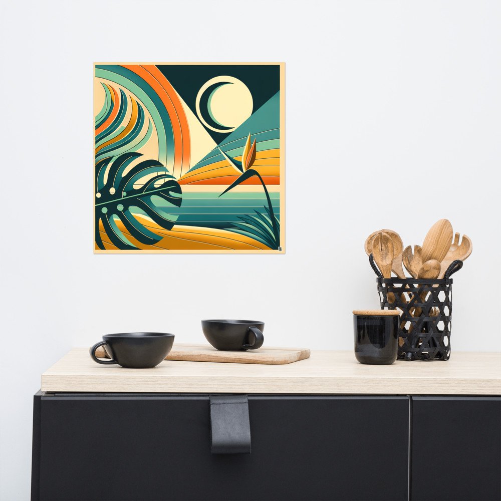 Abstract Tropical Leaves and Sun Geometric Landscape