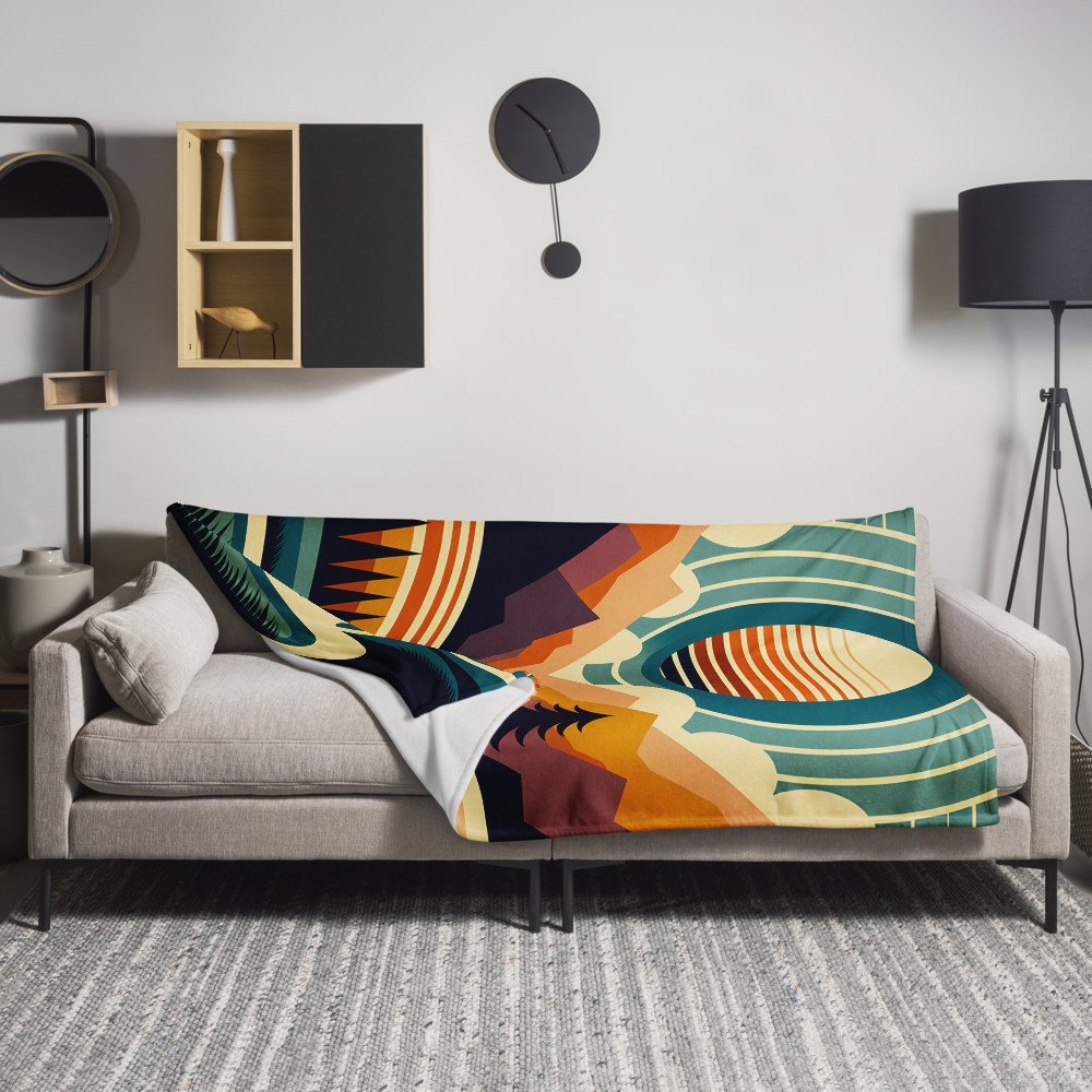 Geometric Mountain Sunrise Landscape