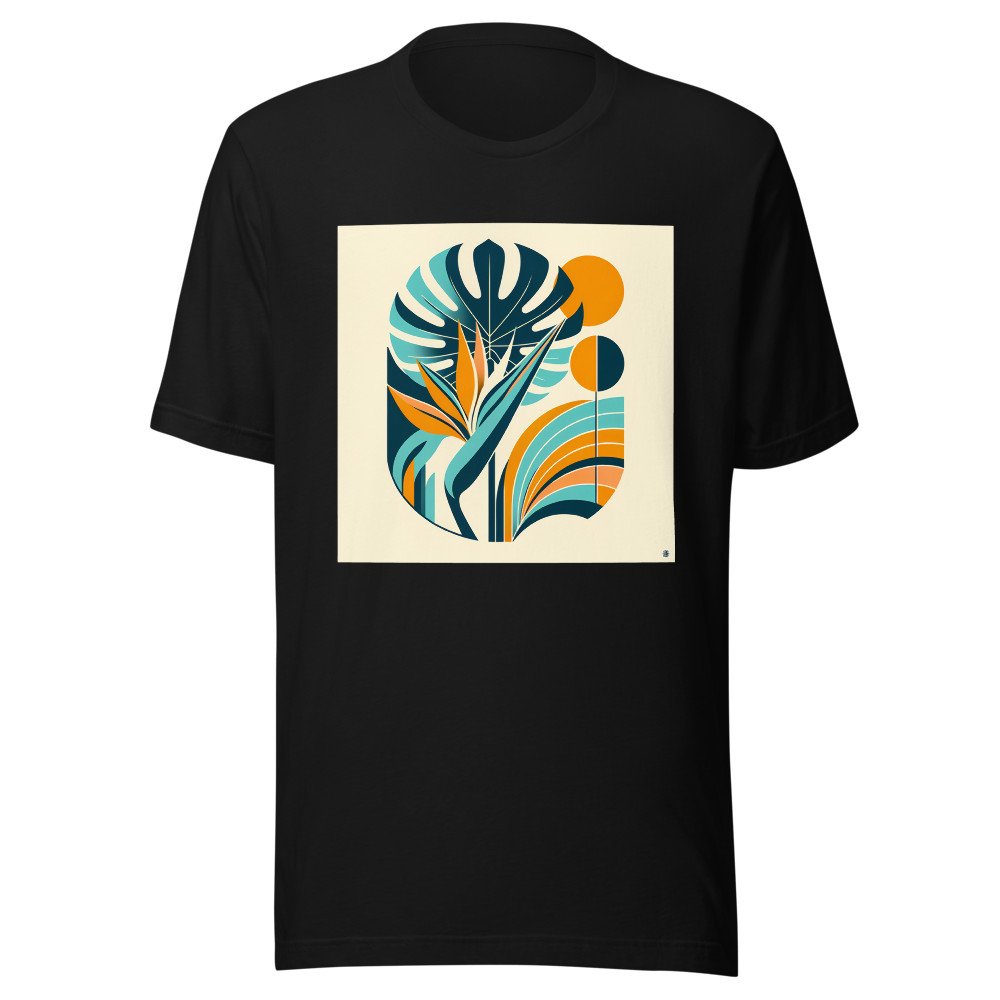 Abstract Tropical Leaves in Teal and Orange