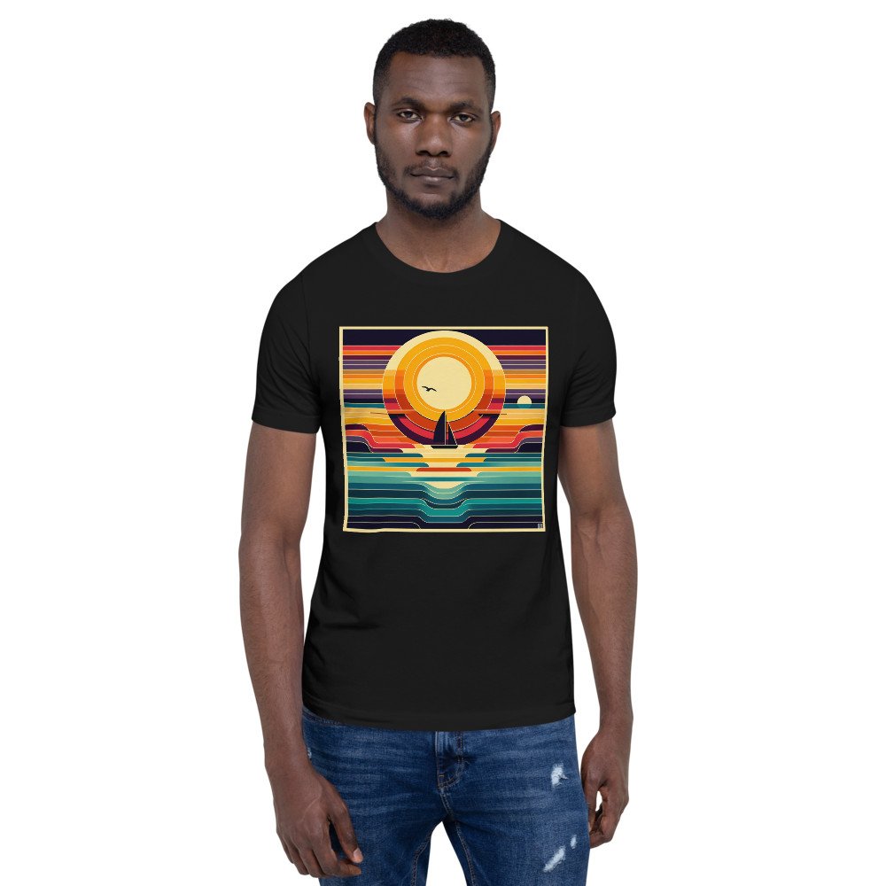 Geometric Sunset Sailboat Colour Block