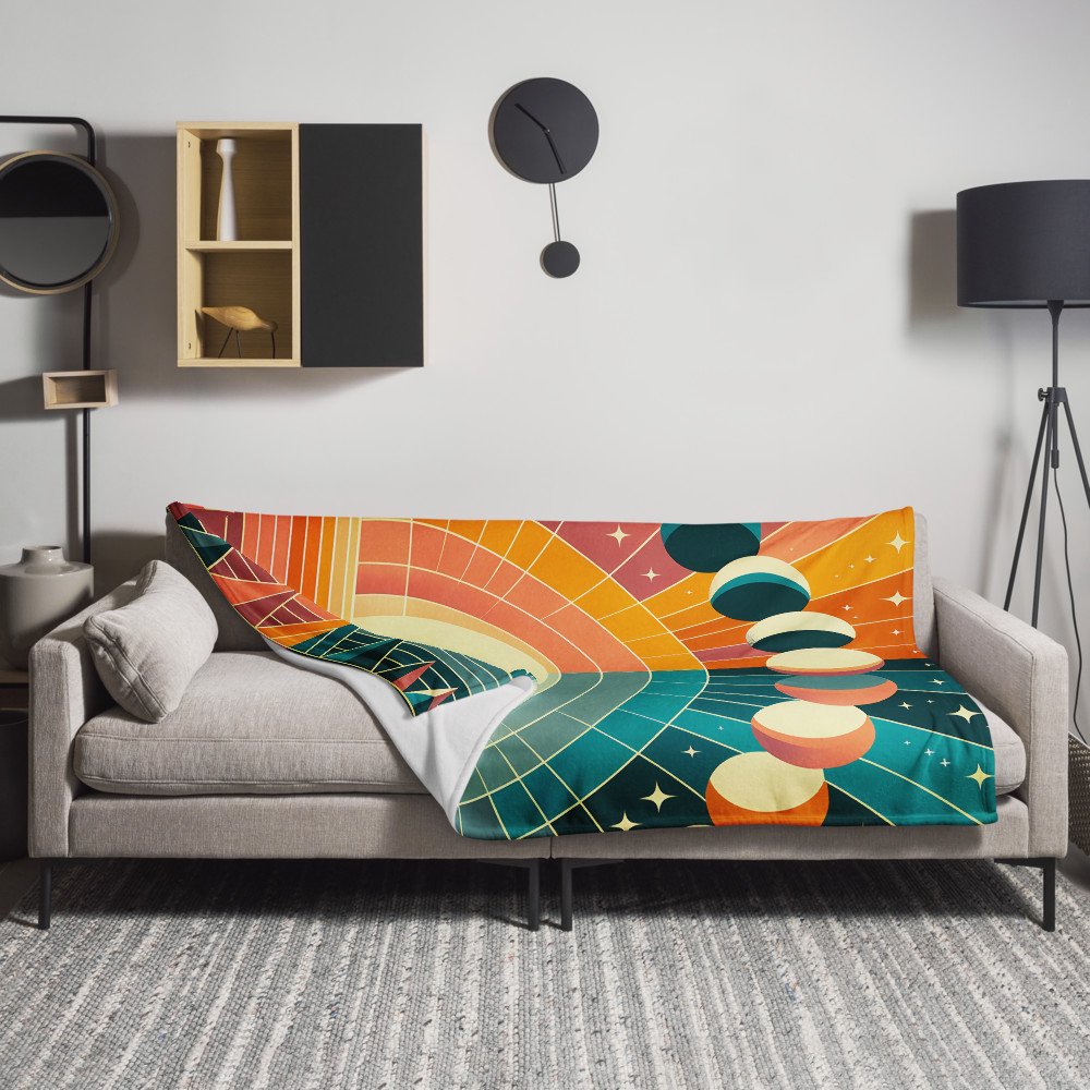 Geometric Moon Phases Over Split Sun and Sky