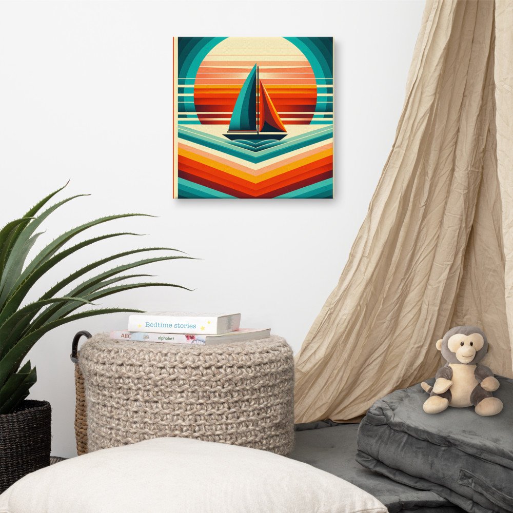 Geometric Sailboat Sunset Colour Blocks