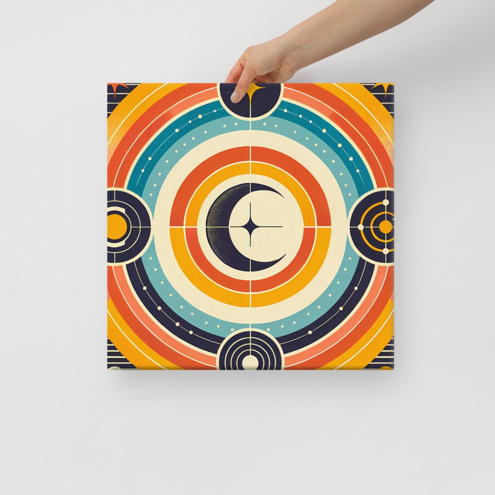 Geometric Moon and Starburst Circles