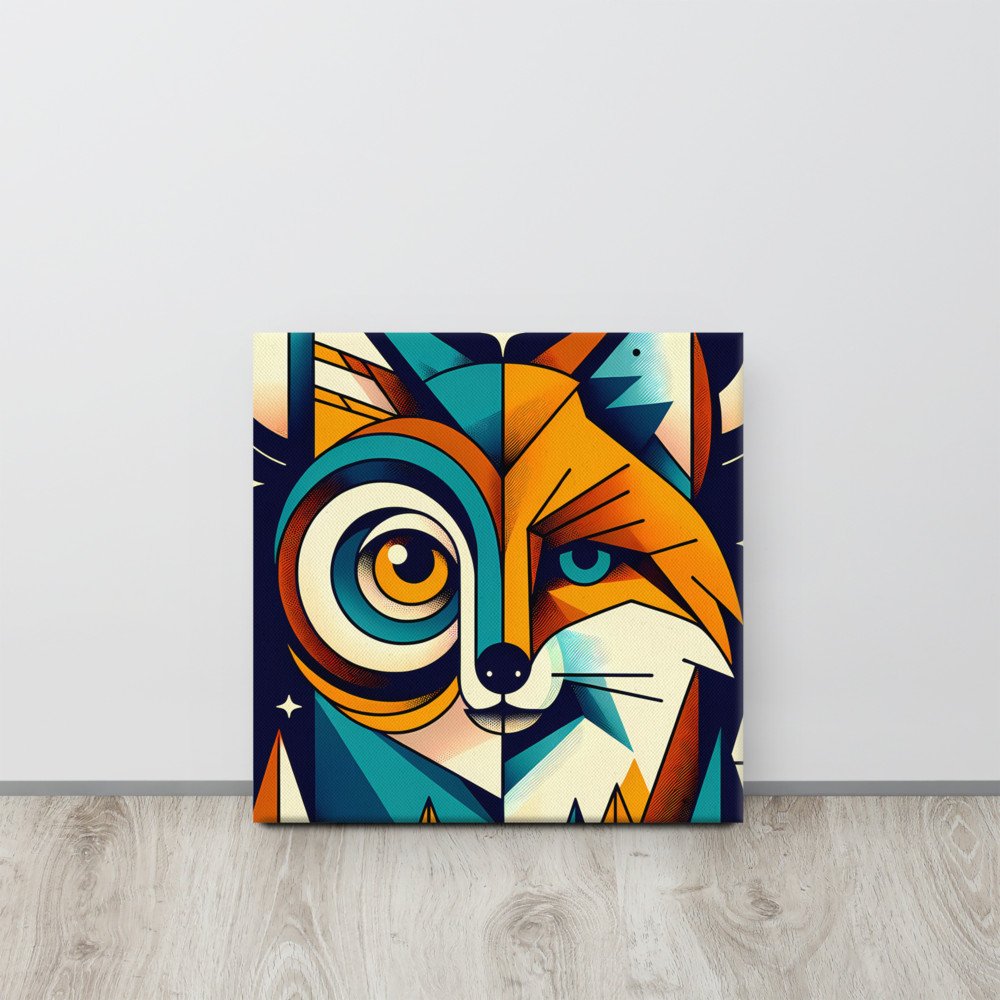 Geometric Fox and Owl Night Portrait