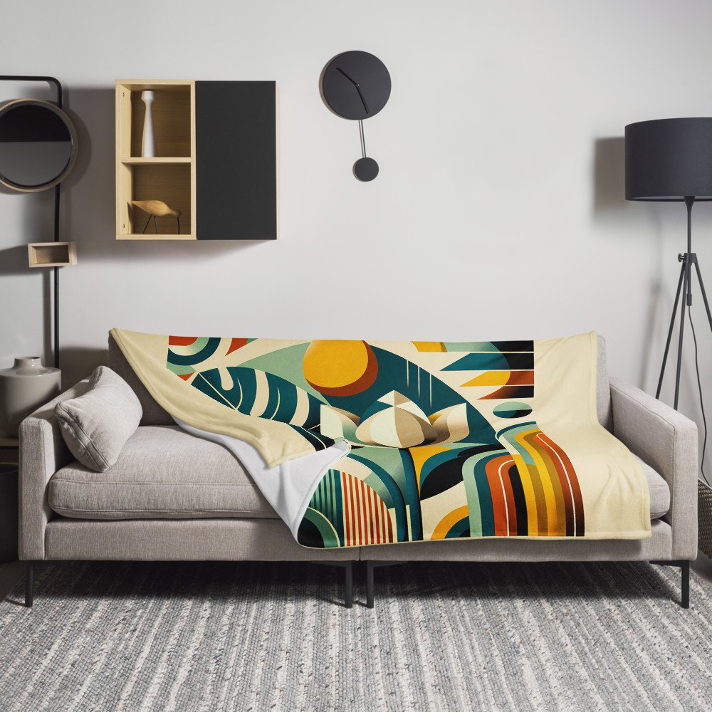 Geometric tulip and monstera leaf abstract