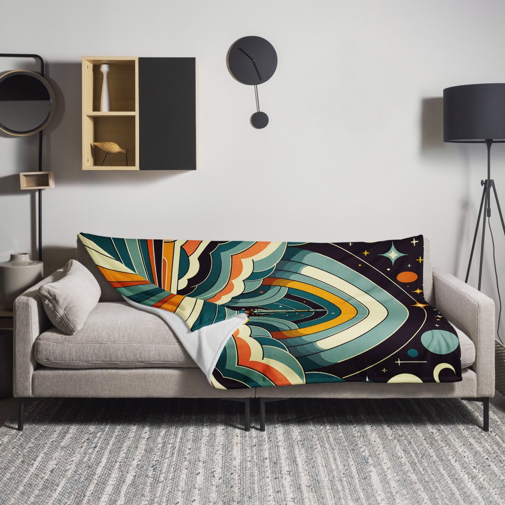 Retro Rocket Launch Through Geometric Clouds