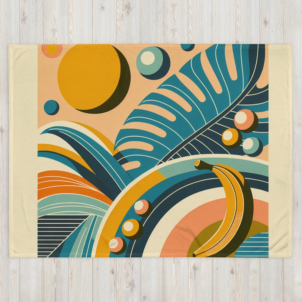 Abstract Tropical Leaves and Banana Shapes