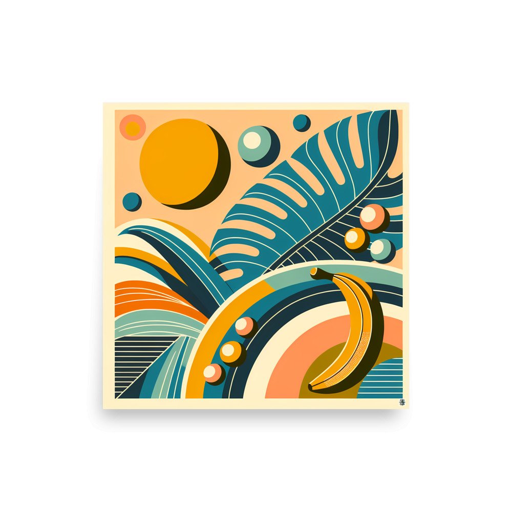 Abstract Tropical Leaves and Banana Shapes