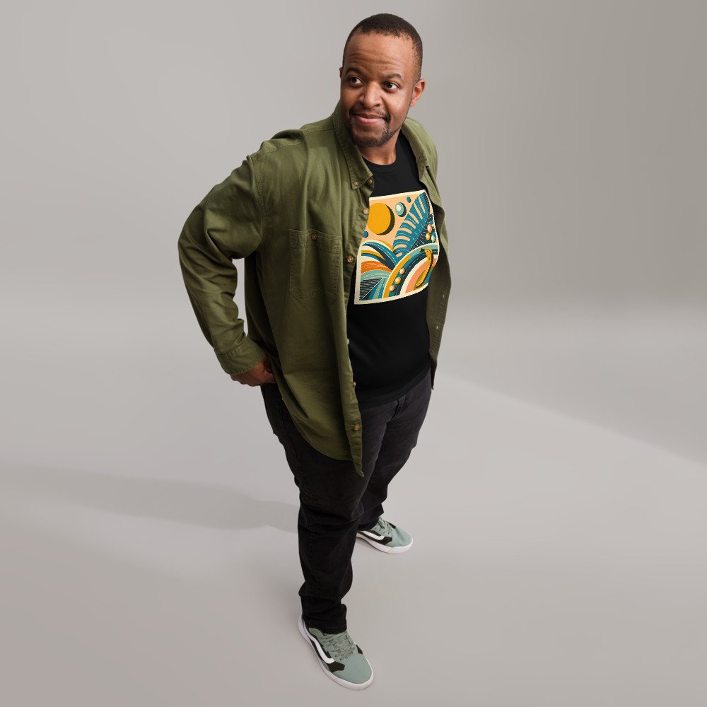 Abstract Tropical Leaves and Banana Shapes — T-Shirt