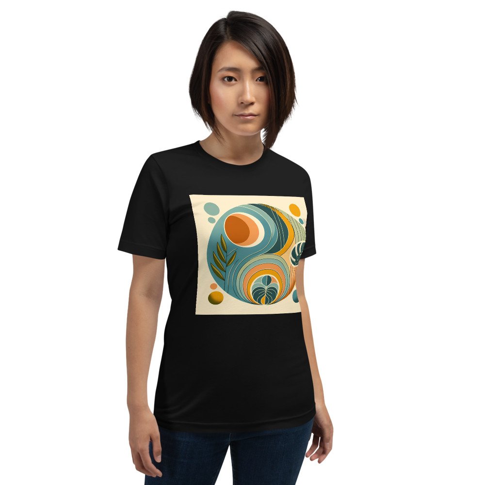 Abstract Botanical Circles in Teal and Ochre