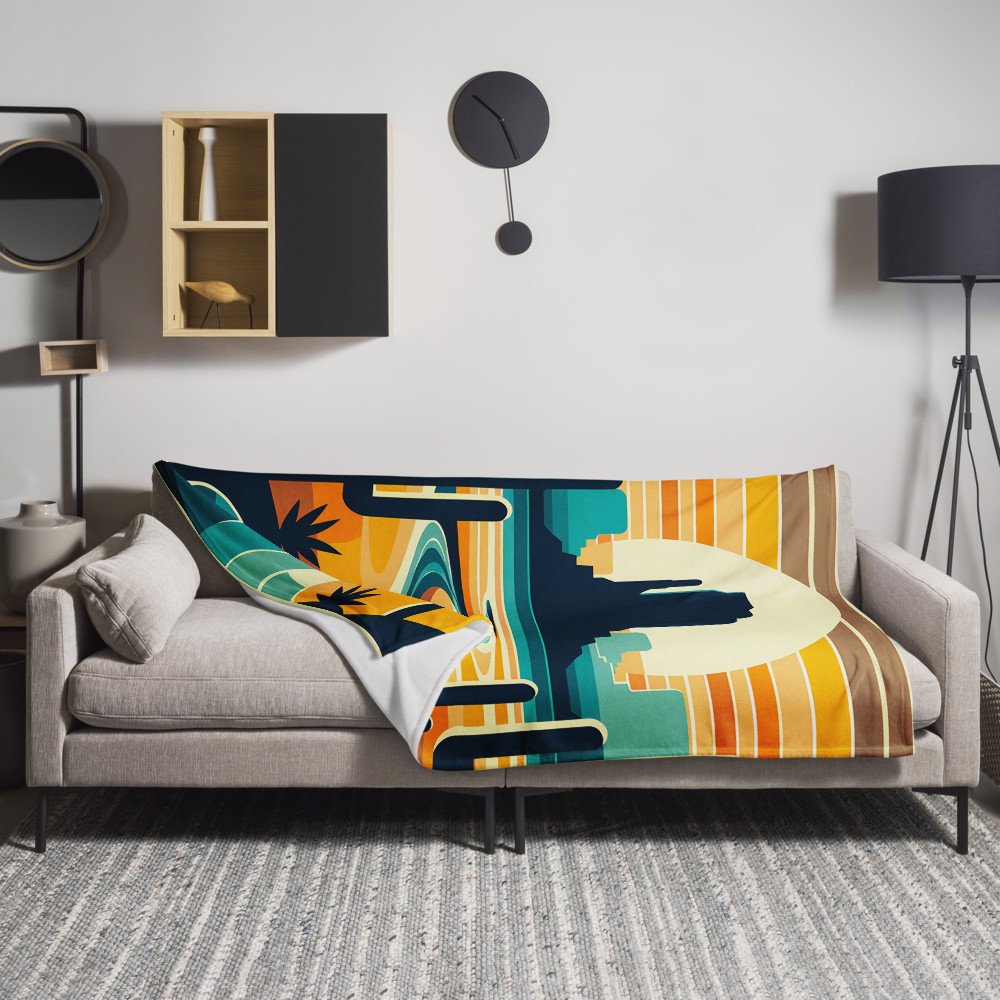 Desert River Sunset with Cactus Silhouettes