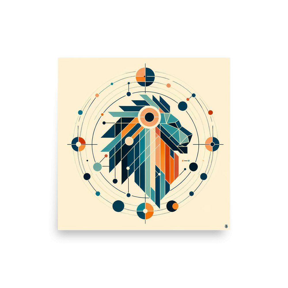 Geometric Leo Zodiac Symbol