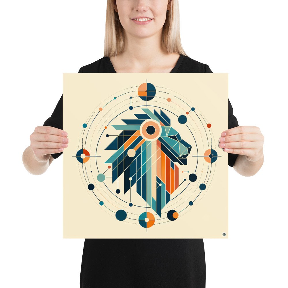 Geometric Leo Zodiac Symbol