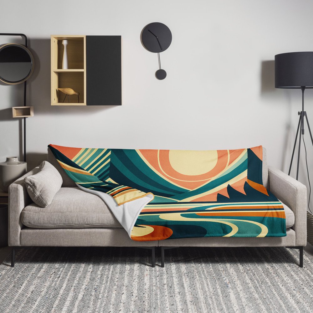 Geometric Mountain Peaks at Sunset