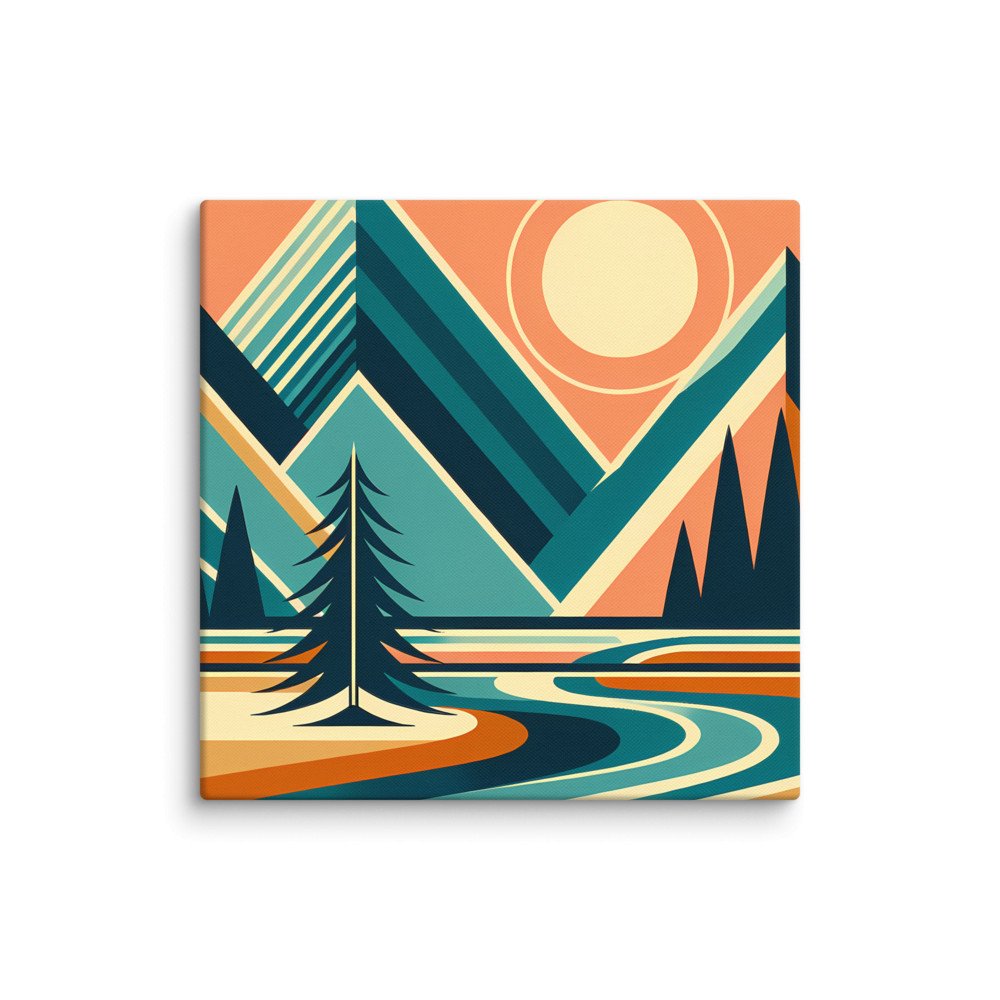 Geometric Mountain Peaks at Sunset