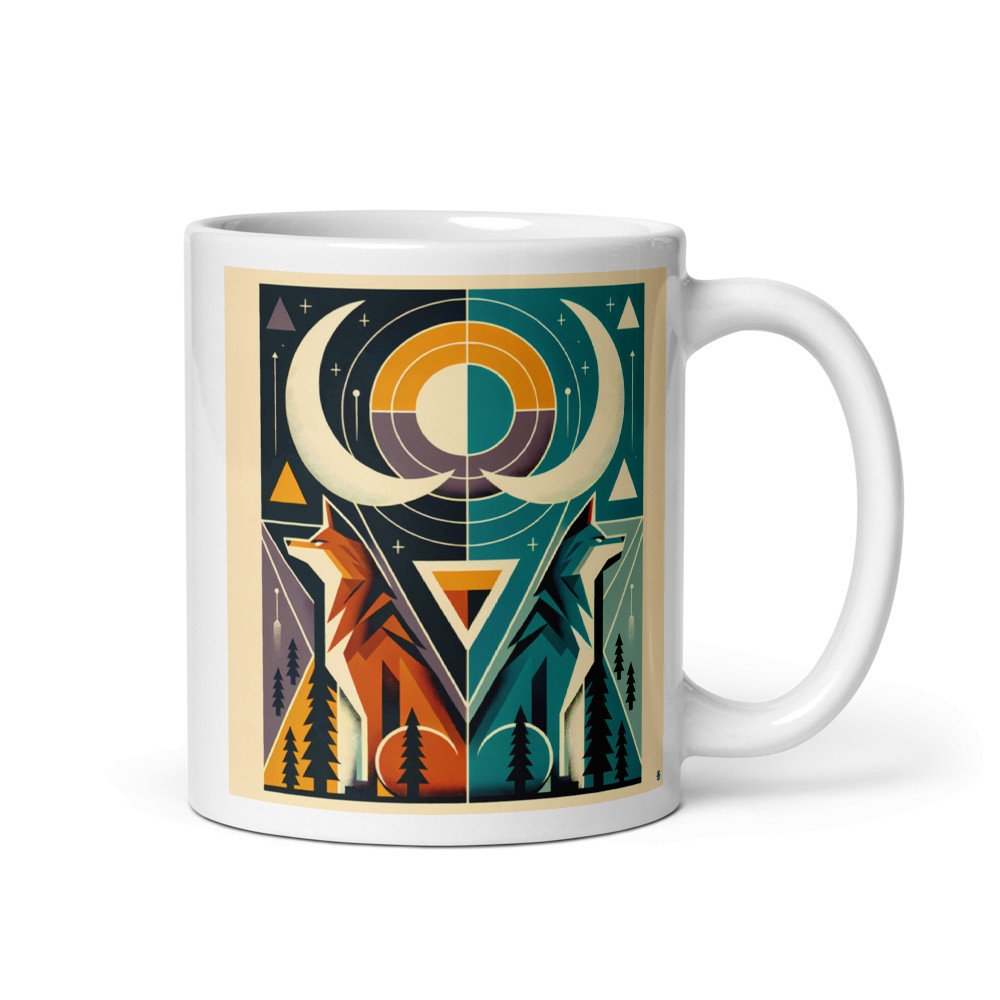 Geometric Fox and Wolf Totem