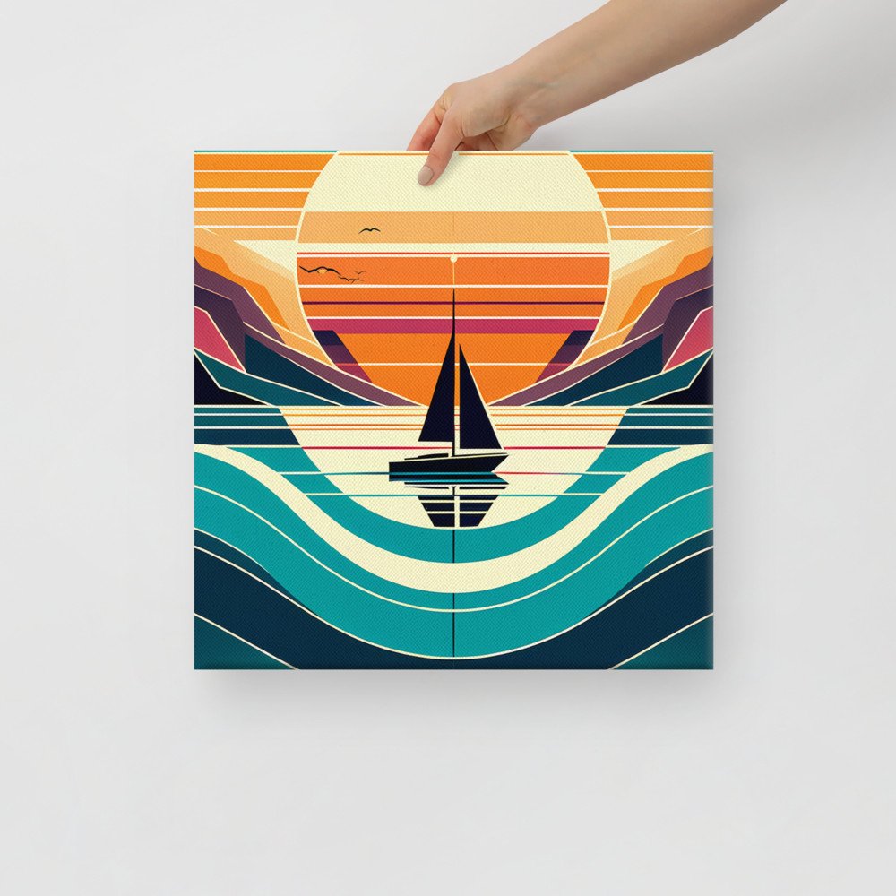 Geometric Sunset Sailboat