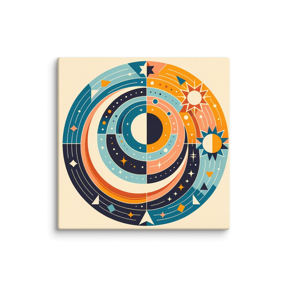 Geometric Sun and Moon Circle