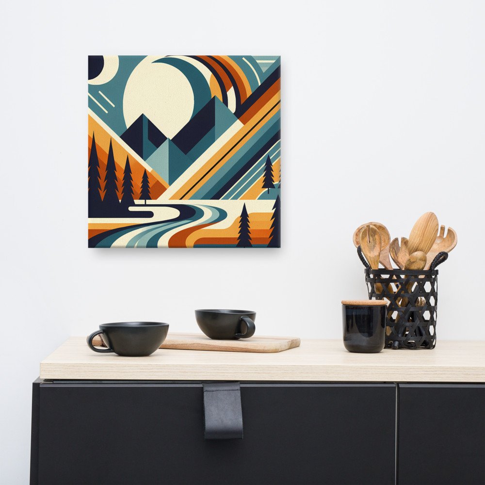 Geometric Mountain Peaks Landscape