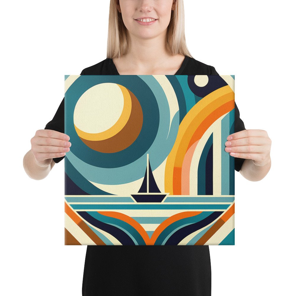 Geometric Sailboat Sunset