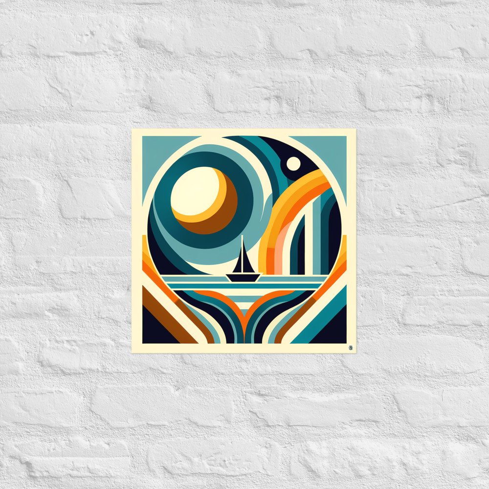 Geometric Sailboat Sunset