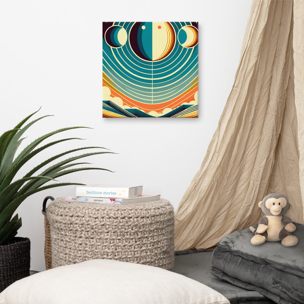 Geometric Moon Phases Over Abstract Horizon