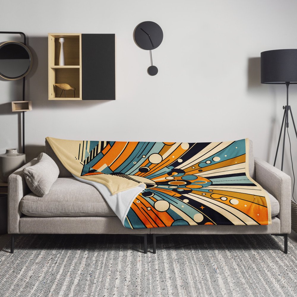 Geometric Megaphone Burst — Throw Blanket